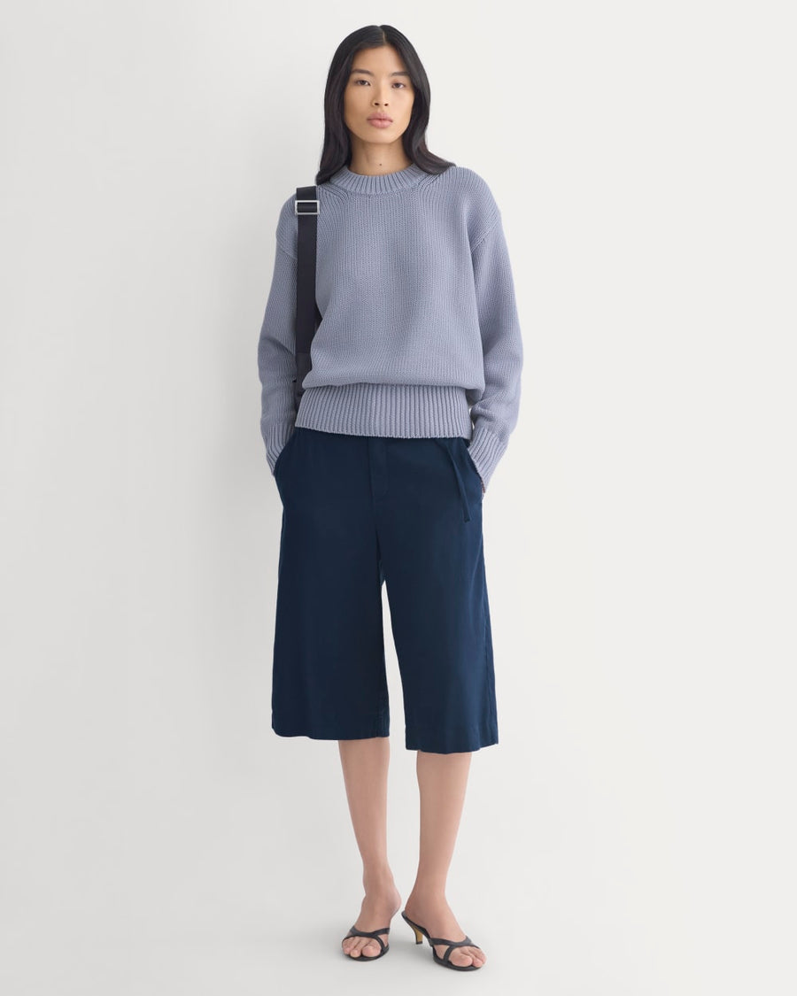 Oversized Cocoon Crew in Elevated Cotton | Aleutian