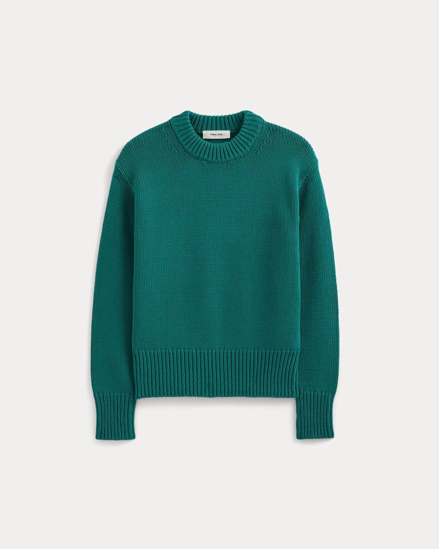 Oversized Cocoon Crew in Elevated Cotton | Everglade