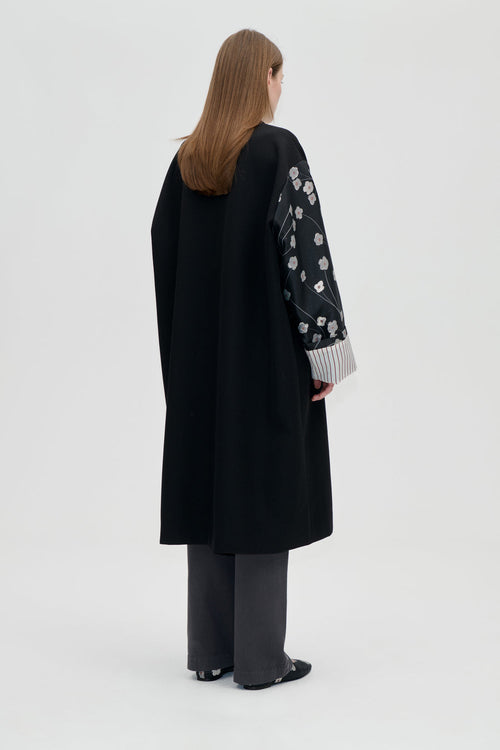 Bell Sleeve Coat - Bouquet In Pieces