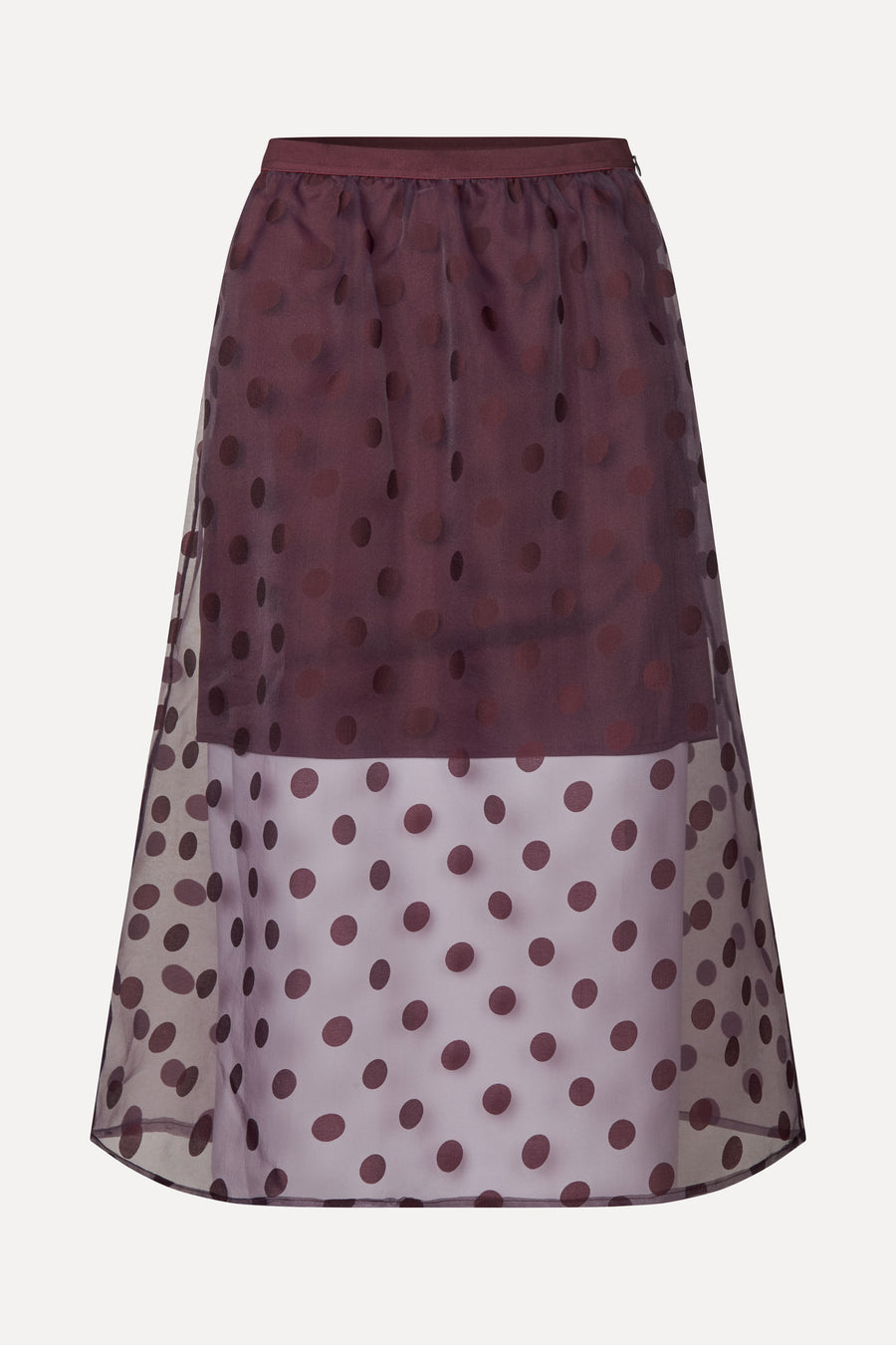 Elasticated Waistband Midi Skirt - Polka