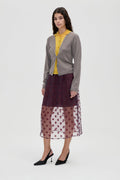 Elasticated Waistband Midi Skirt - Polka