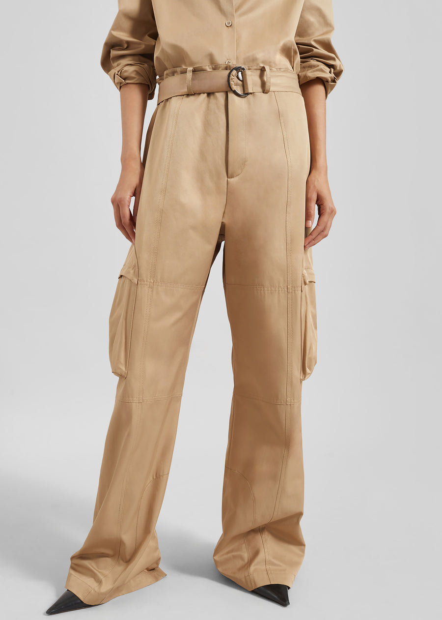 Kelly Cotton Cargo Pants - Camel