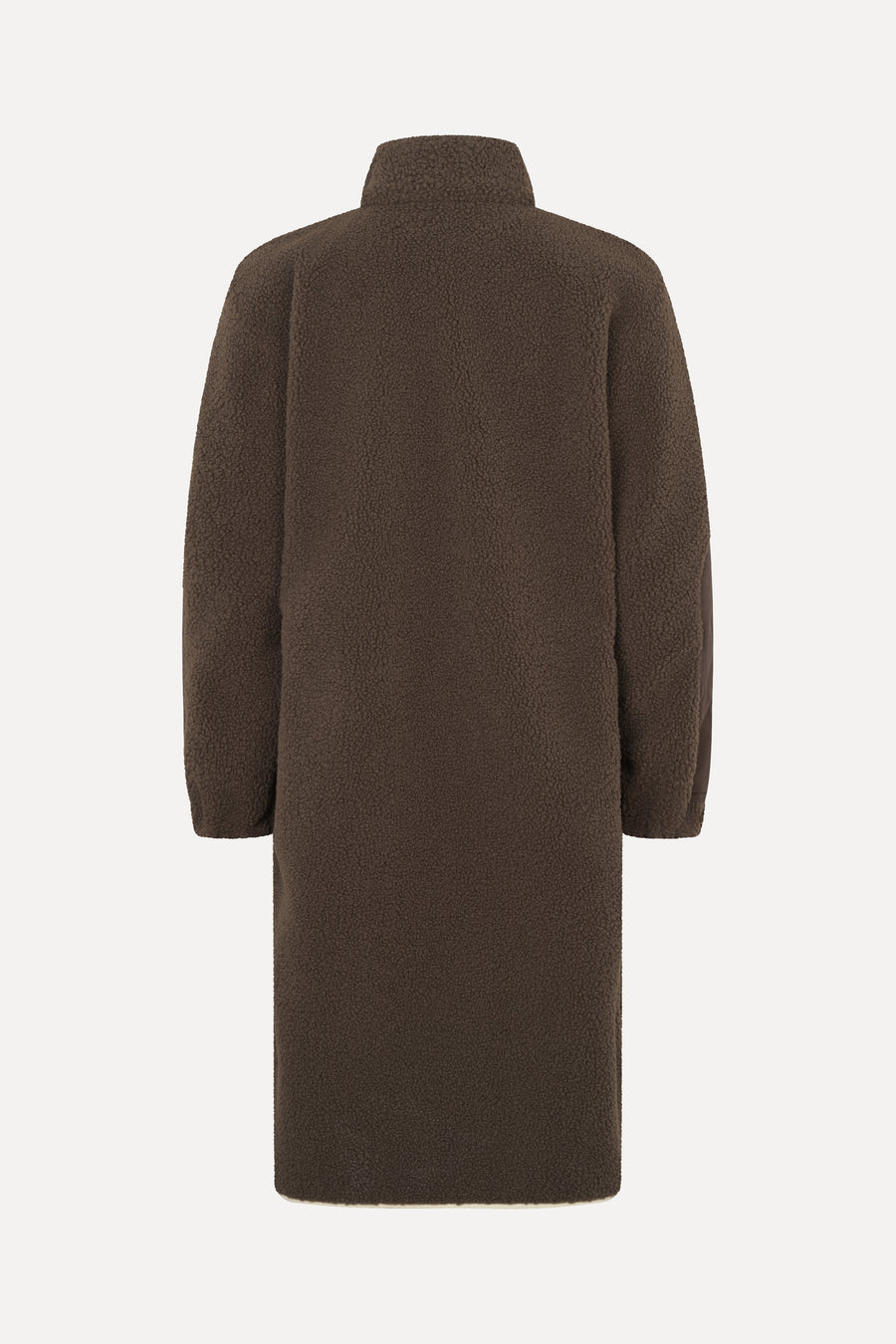 Long Fleece Coat - Dark Oak