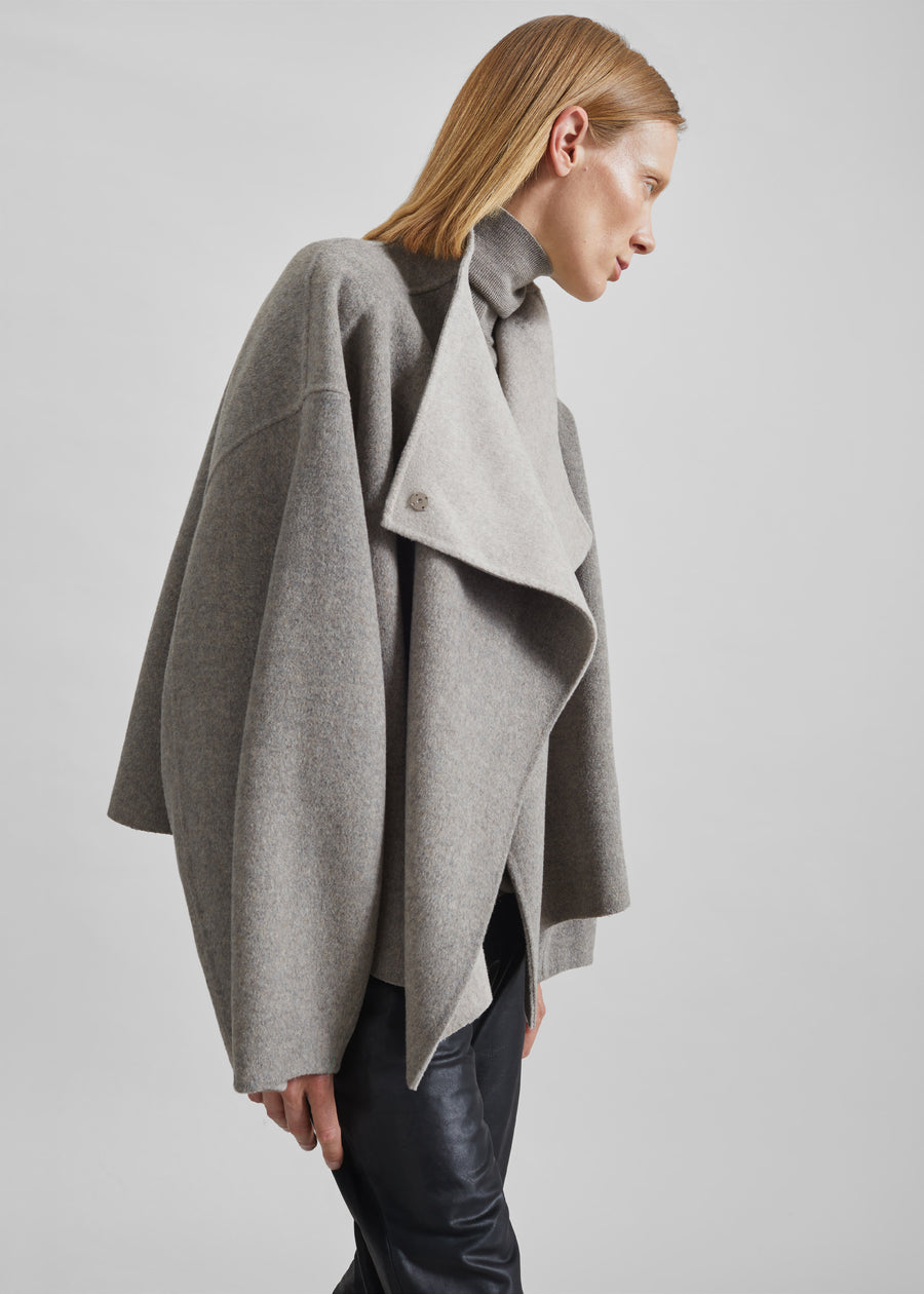 Onelle Wool Reversible Short Coat - Beige