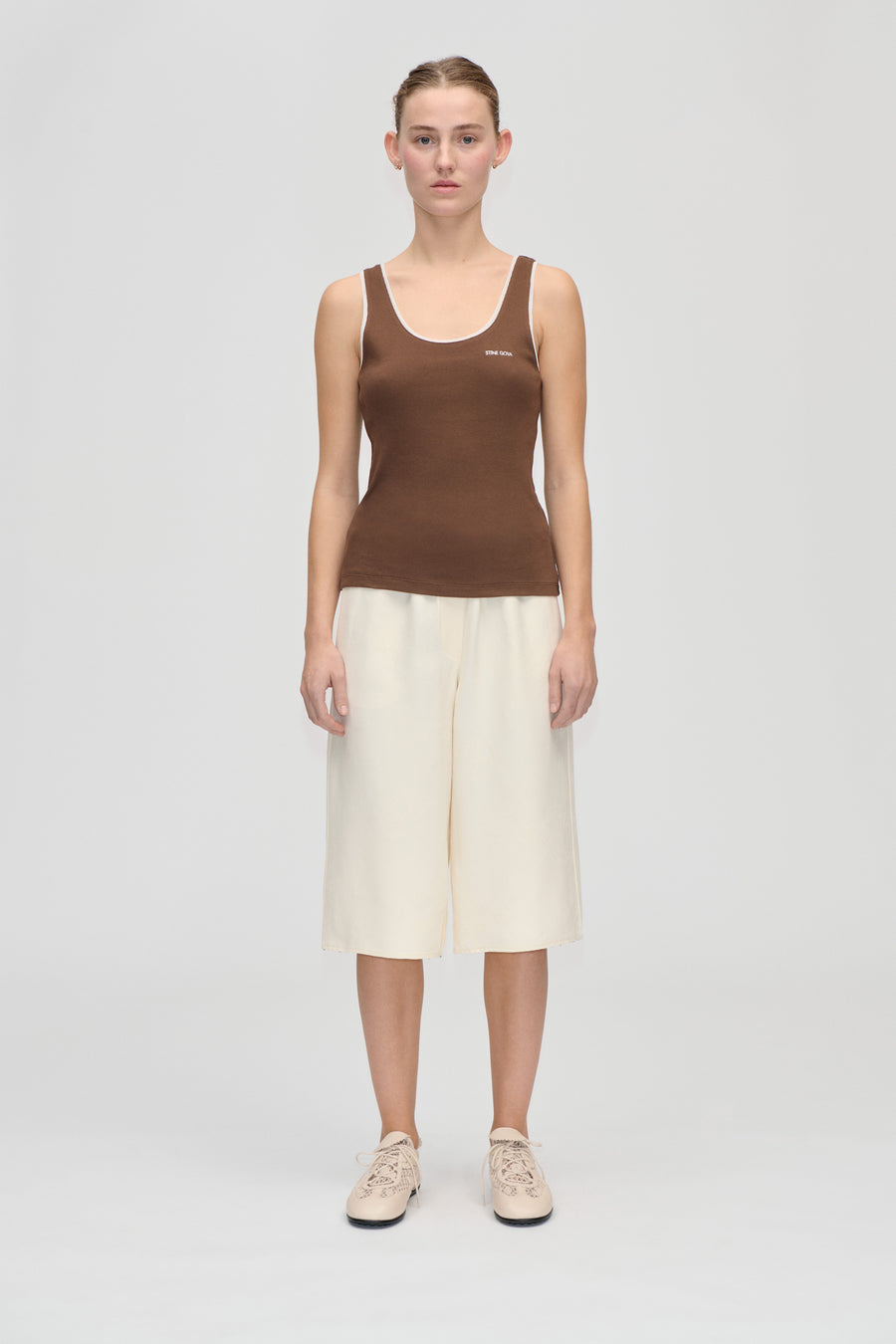 Rib Tank Top - Chicory Coffee