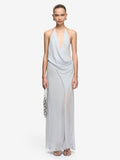 SABRINA DRAPE MAXI DRESS - BLUE SMOKE