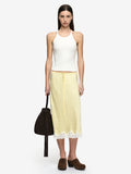 ZANA MIDI SKIRT - LEMON CREAM/IVORY