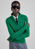 Sade Knit Zip Sweater - Green
