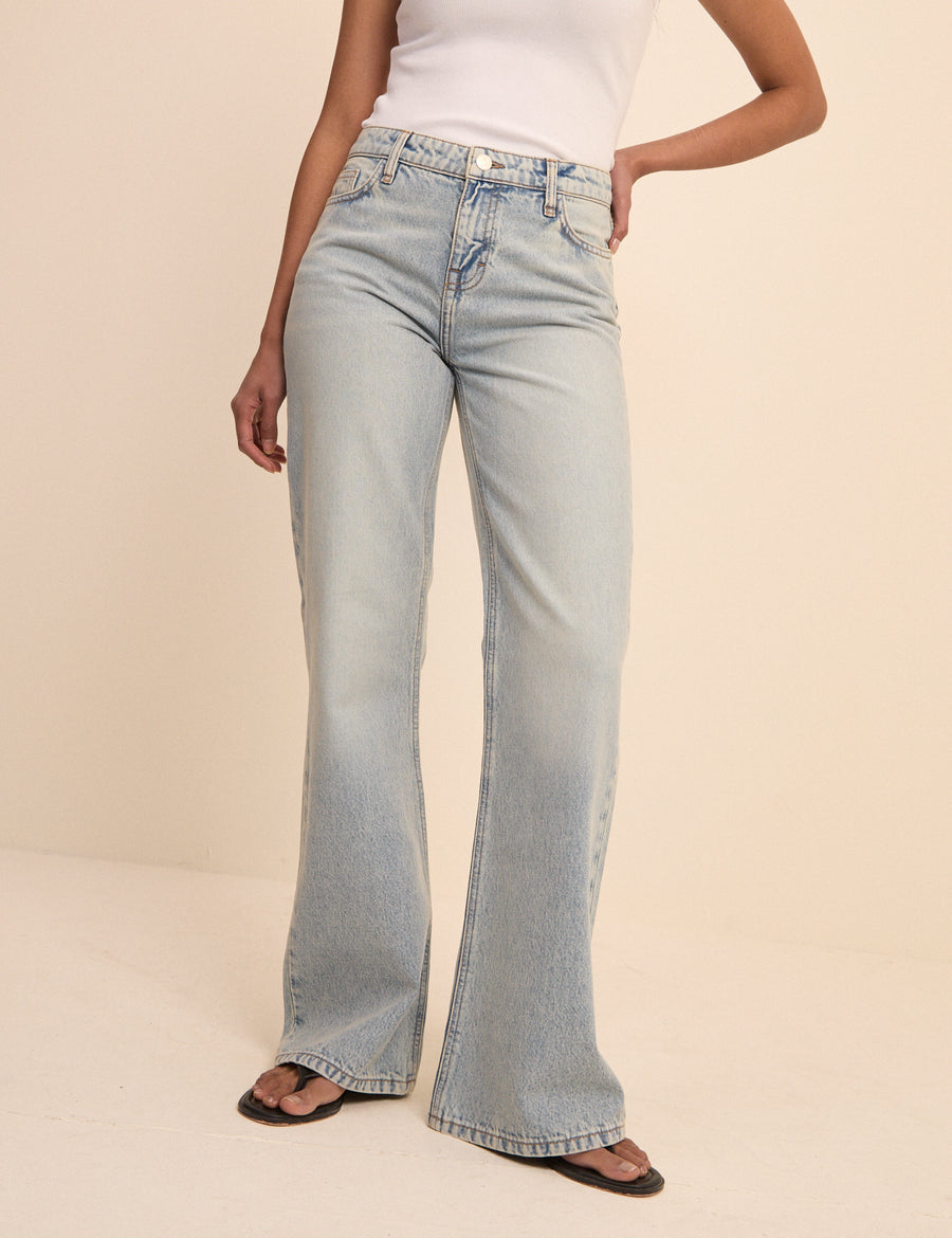 Light Blue Low Rise Penny Relaxed Flare Jeans