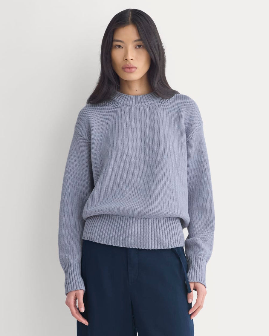Oversized Cocoon Crew in Elevated Cotton | Aleutian
