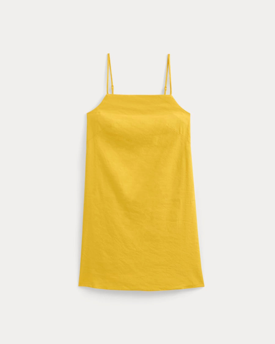 Mini Shift Dress in Stretch Linen | Passion Fruit