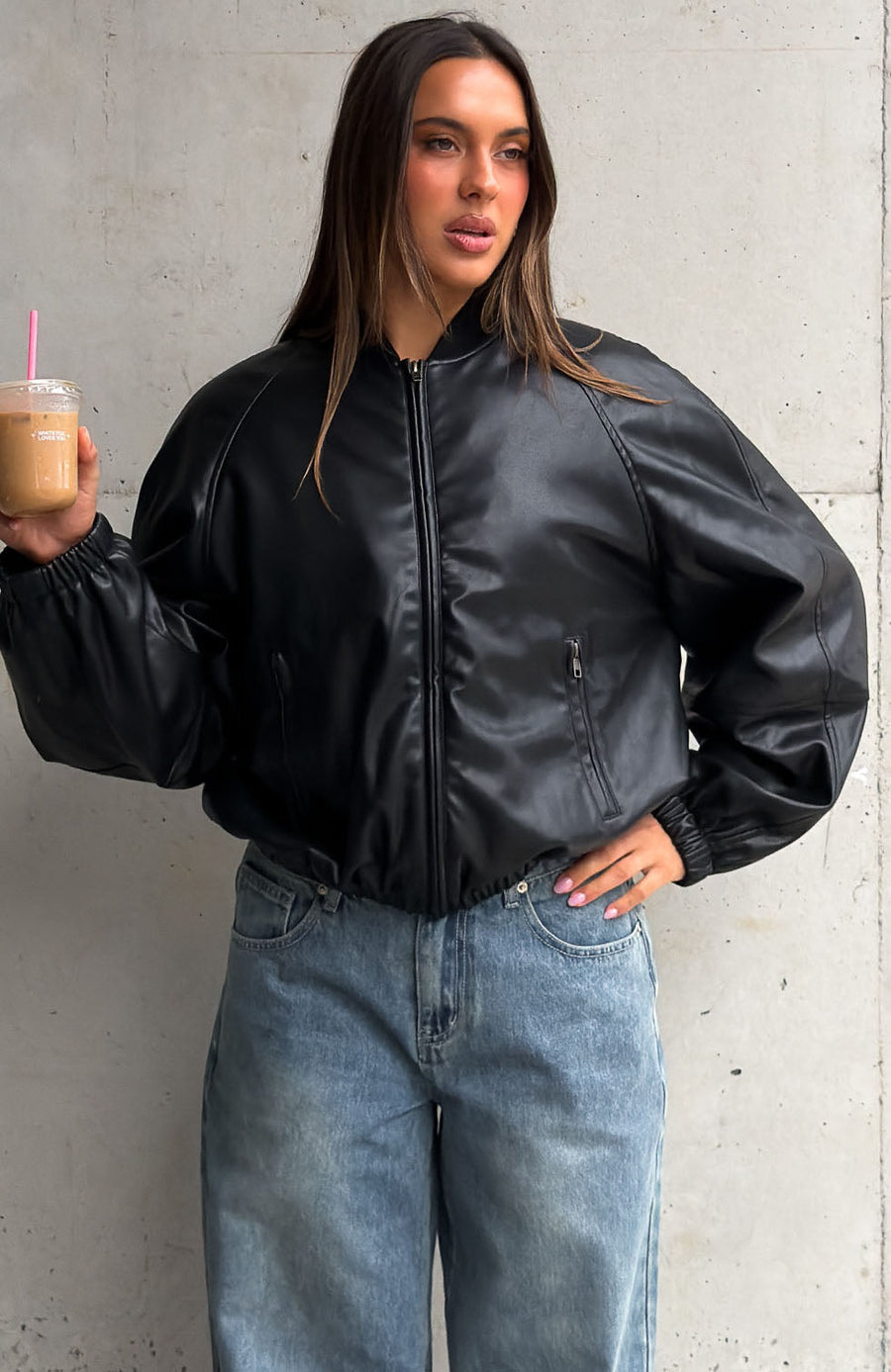 Hanging On You PU Jacket Black