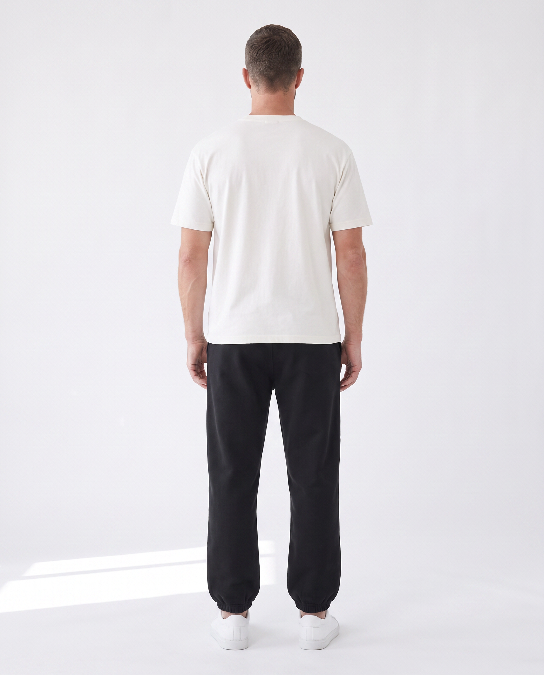 The Heavy Sweatpant in black, back view