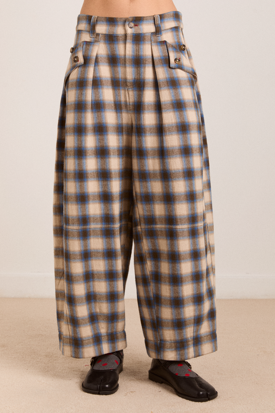 mara trouser - blur brushed check
