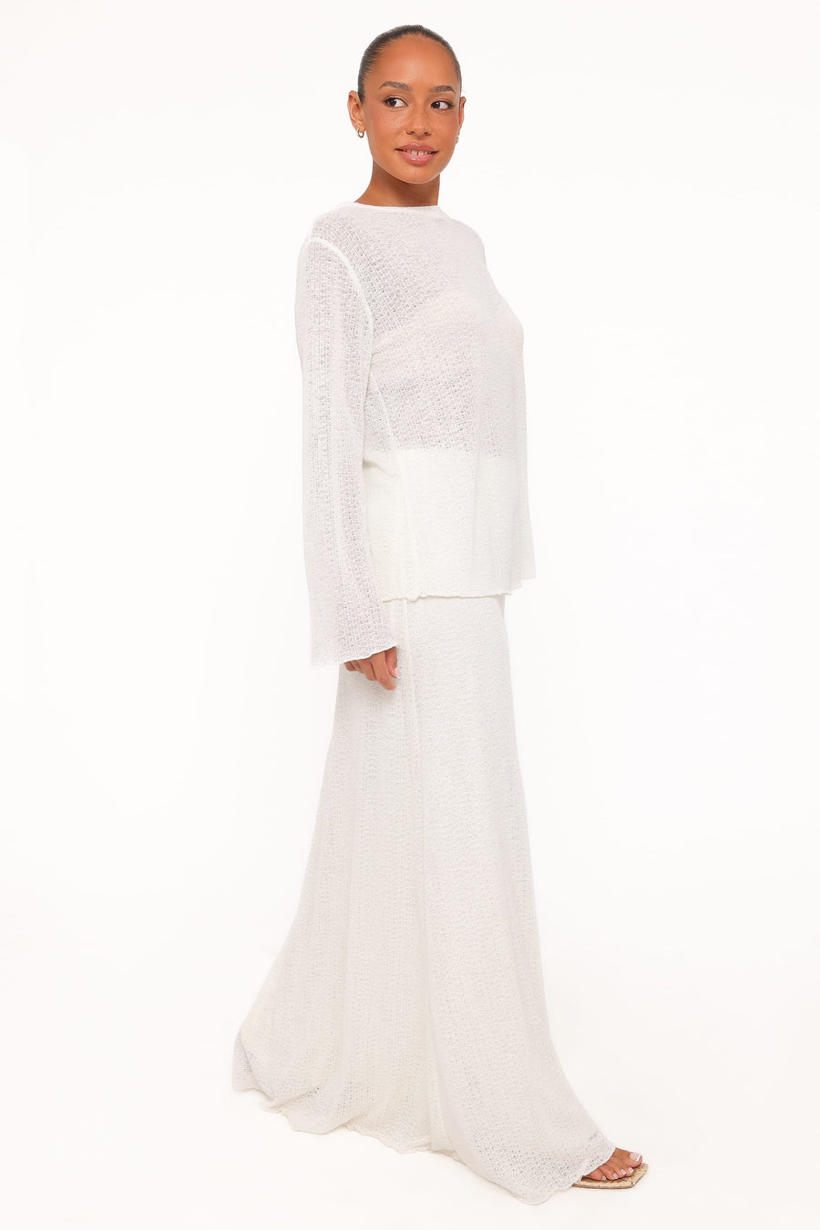 Lune Knit Skirt Set - Cream
