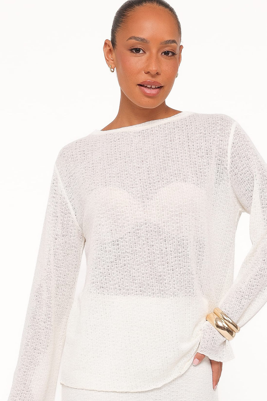 Lune Knit Skirt Set - Cream