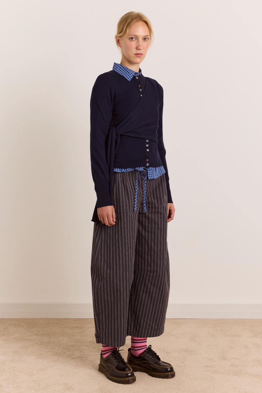 Venna Wrap Cardigan - Navy
