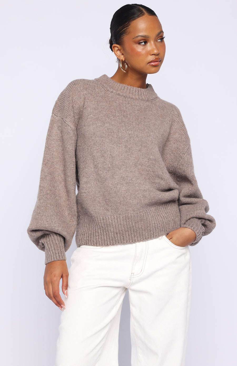 Sashi Knit Sweater Pebble